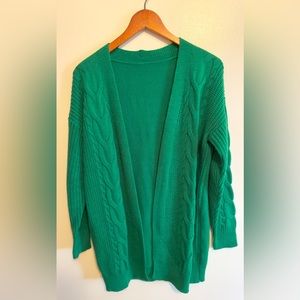 Women’s ladies unbranded cable knit cardigan emerald green sz medium